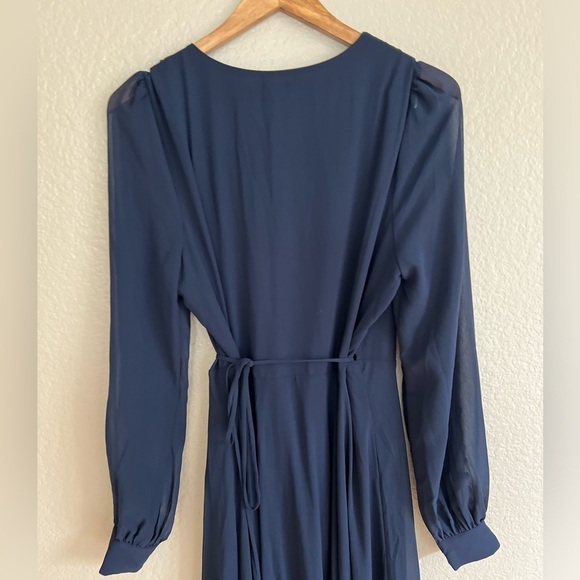 NWOT My Whole Heart Dark Navy Blue Long Sleeve Wrap Dress - Picture 5 of 6